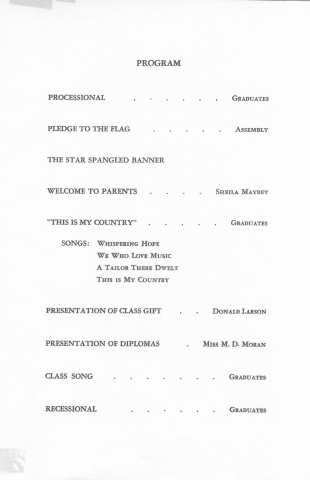 Horace Mann January 1958 Graduation Program, p2 - submitted by Lois Yalowitz Moss