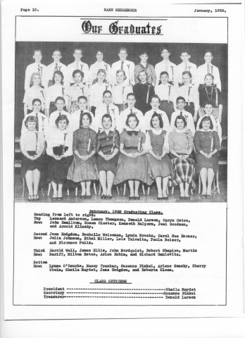 Horace Mann - Mann Messenger January 1958 p10 - graduation photo and class list - submitted by Lois Yalowitz Moss