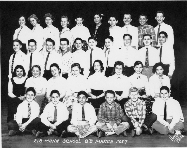 Horace Mann January class 8B March 1957 - submitted by Lois Yalowitz Moss