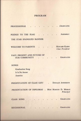 Horace Mann June 1958 Graduation Program p2 - from Annette Maffia Dlugan