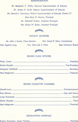 January Class 1962_Inside Page Opposite Program Page_Administrators & Students